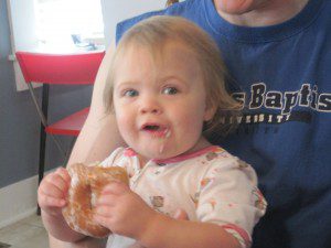 Pretty sure this donut was bought by her Papa.