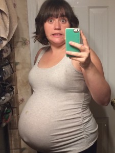 Here I am at 41 weeks. Check out that food stain! 