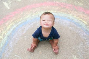 Kids and Rainbow Chalk PRINT-005