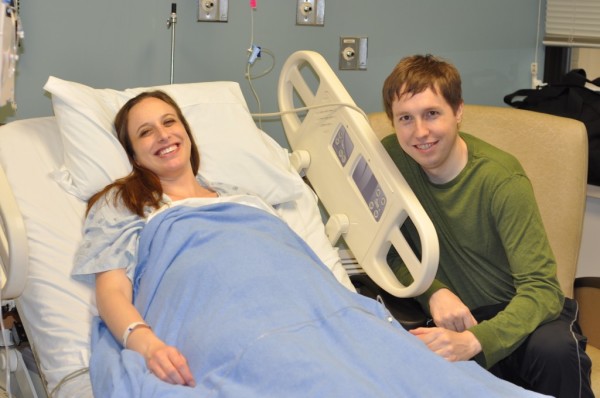 Pregnant, woman, hospital bed