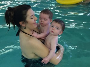 Mom, Twins, Swimming