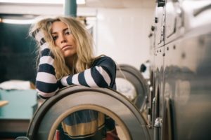 laundry tired girl