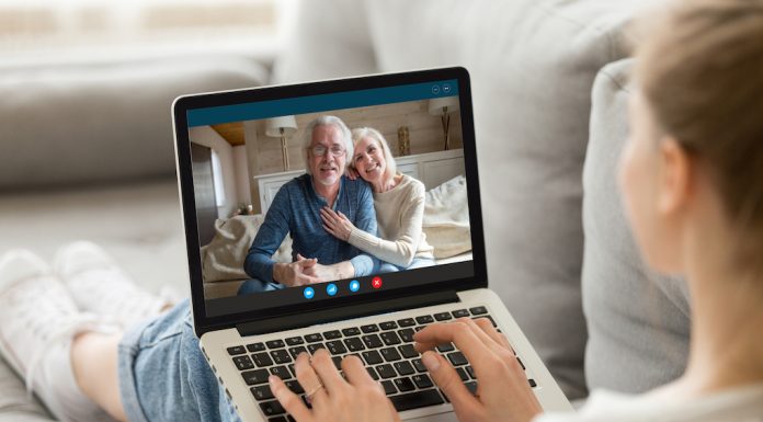 talking to grandparents via computer