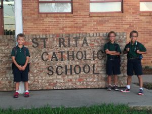 Kids attending St. Rita Catholic School, a parochial school.