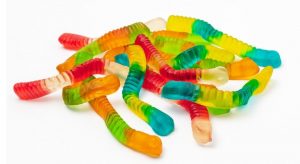 Gummy worms are a yummy snack.