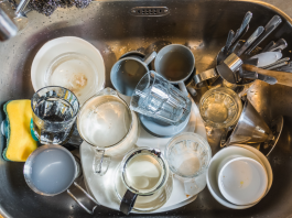 Dirty dishes in the sink