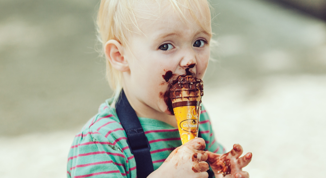 Enjoy ice cream on a toddler playdate.