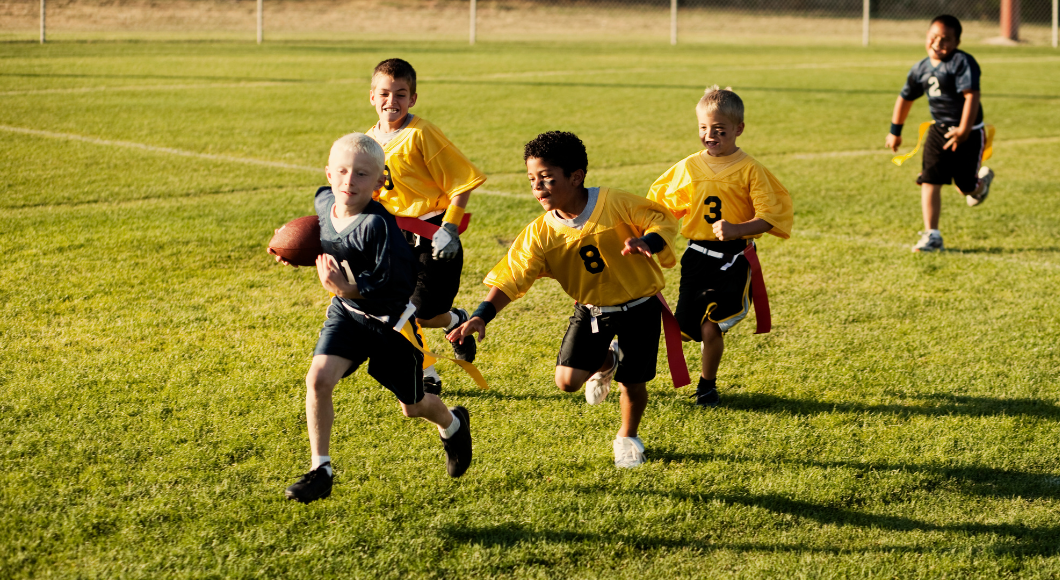 Flag football is a great option for young children.