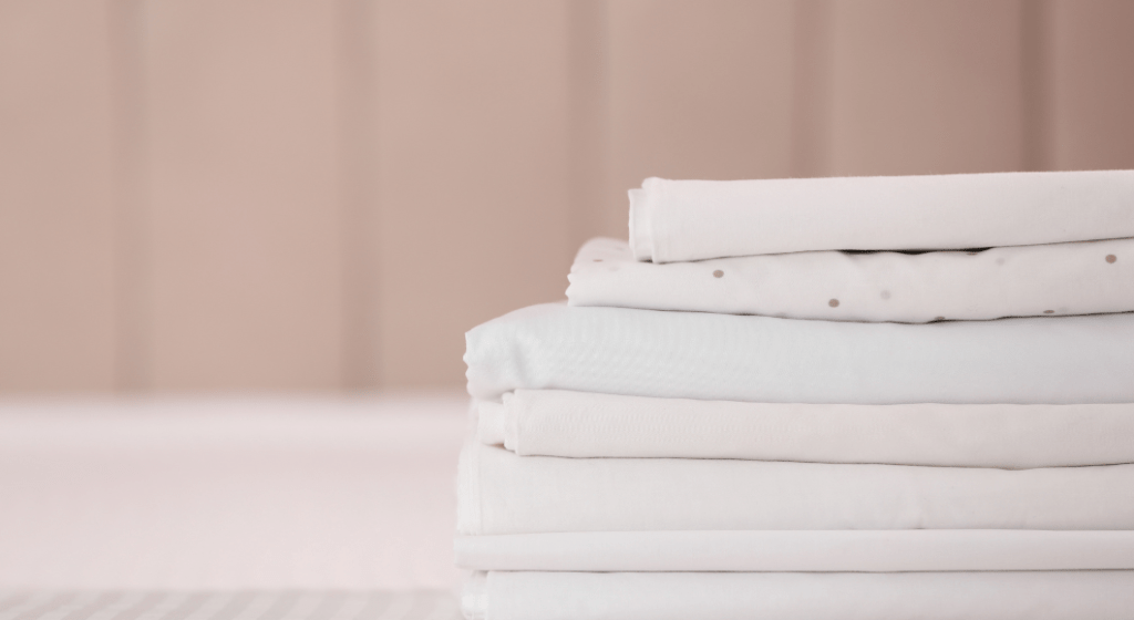 A stack of folded linens