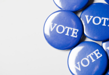 Vote blue buttons